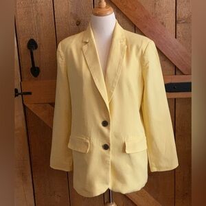 A NEW DAY Yellow Linen Blend Lined Blazer S Size Small